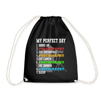 Daily schedule for photography My perfect - Drawstring Bag - black - Front