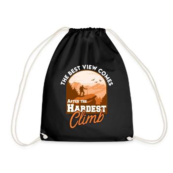 The Best View Comes After The Hardest Climb - Drawstring Bag - black - Front