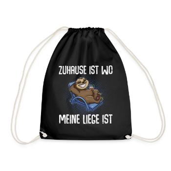 Zuhause Ist Wo Meine Liege Ist Urlaub Urlauber - Turnbeutel - Schwarz - Vorne