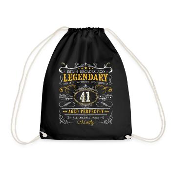 Vintage Legendary - Aged perfectly 41. Geburtstag - Turnbeutel - Schwarz - Vorne