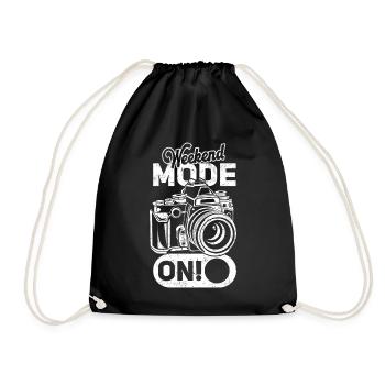 Photography Weekend Mode with Camera Photographer - Drawstring Bag - black - Front
