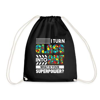 Je transforme le verre en art Dis-moi ton superpouvoir - Sac de sport léger - noir - Devant