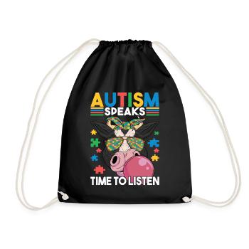 Autistic Autism Autistic - Drawstring Bag - black - Front