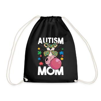 Autist Autismus Mutter Autistisch - Turnbeutel - Schwarz - Vorne