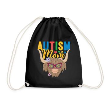 Autistic Autism Autistic - Drawstring Bag - black - Front