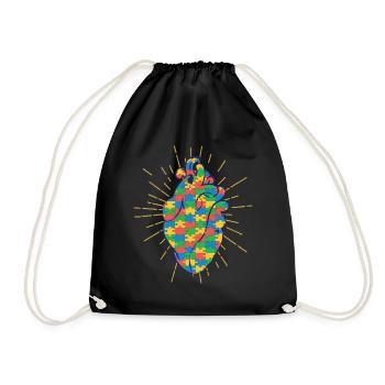 Autistic Autism Autistic - Drawstring Bag - black - Front