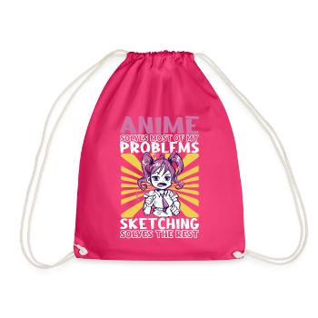 Anime Girl Manga - Sac de sport léger - fuchsia - Devant