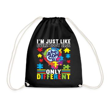 Autistic Autism Autistic - Drawstring Bag - black - Front