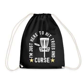 Disc Golf Disc Golfer - Drawstring Bag - black - Front
