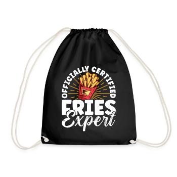 Fast Food Fries Fitten - Drawstring Bag - black - Front
