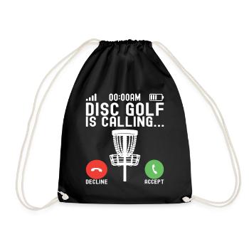 Disc Golf Disc Golfer - Drawstring Bag - black - Front