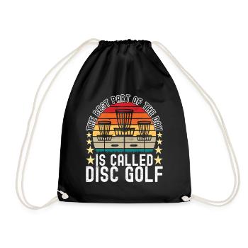 Disc Golf Disc Golfer - Drawstring Bag - black - Front