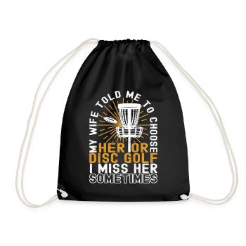 Disc Golf Disc Golfer - Drawstring Bag - black - Front