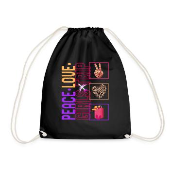 Peace Love Girls Trip Shirt, Correspondance de vacances - Sac de sport léger - noir - Devant