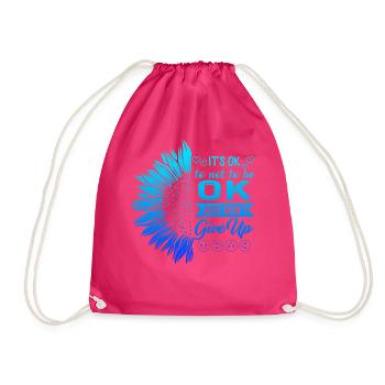 Positivity Shirt, Mental Health Awareness It's - Drawstring Bag - fuchsia - Front