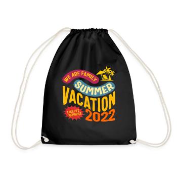 Wir sind Familie Sommerurlaub Shirt, Lake Life - Turnbeutel - Schwarz - Vorne