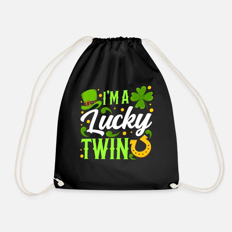 Ich Bin Ein Glücklicher Zwilling Irland Ire - Turnbeutel - Schwarz