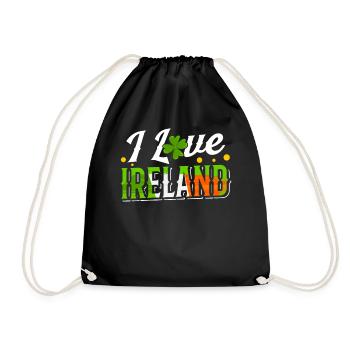 J’adore l’Irlande St. Patrick’s Day Irlandais - Sac de sport léger - noir - Devant
