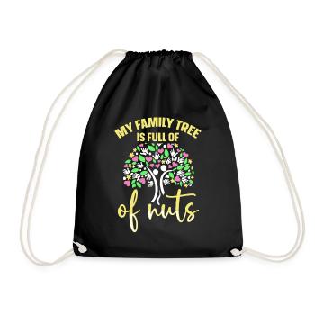 My Family Tree Full Of Nuts Funny Family Tree - Drawstring Bag - black - Front