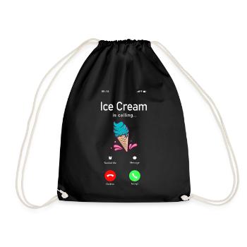 Ice Cream Phone Display Cone Ice - Drawstring Bag - black - Front