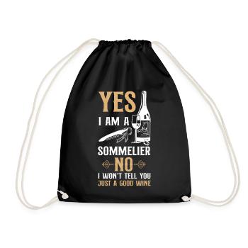 Dégustation de vin de sommelier - Sac de sport léger - noir - Devant