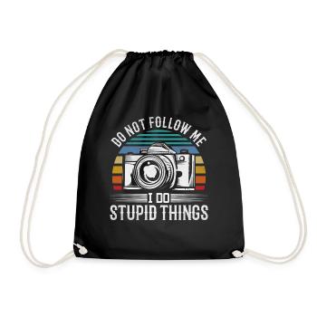 Photo Suivez-moi Je fais des choses stupides photographe - Sac de sport léger - noir - Devant