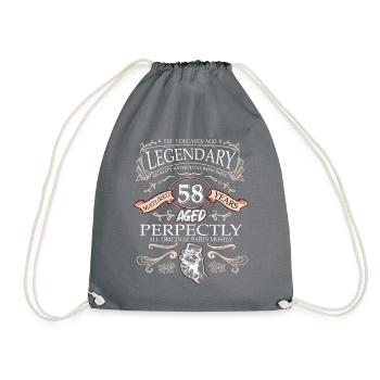 Vintage Legendary - Aged perfectly 58th birthday - Drawstring Bag - grey - Front