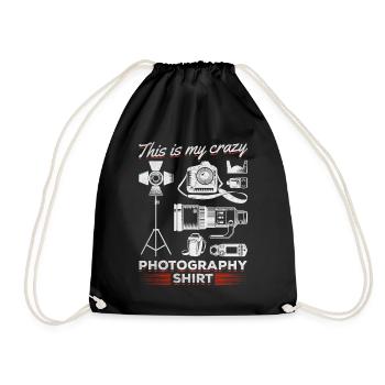 Photo - C’est mon photographe de chemise photo fou - Sac de sport léger - noir - Devant