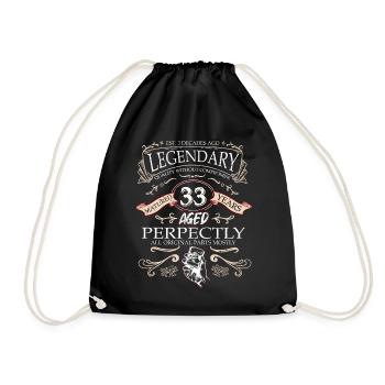 Vintage Legendary - Aged perfectly 33. Geburtstag - Turnbeutel - Schwarz - Vorne