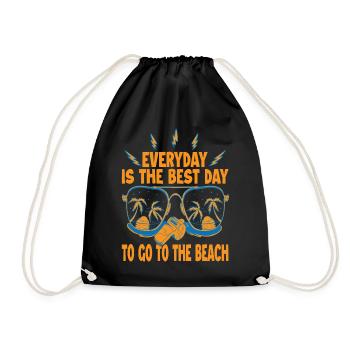 Chaque jour est le meilleur jour pour aller à la plage - Vaca - Sac de sport léger - noir - Devant