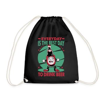 Everyday Is The Best Day To Drink Beer - Bar - Pub - Drawstring Bag - black - Front