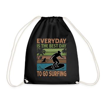 Everyday Is The Best Day To Go Surfing - Surf - Su - Drawstring Bag - black - Front
