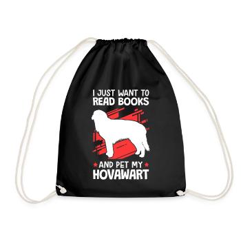 I want to read books and stroke Hovawart - Drawstring Bag - black - Front