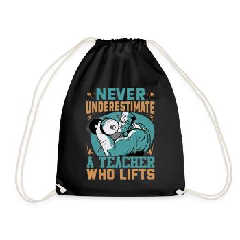 Ne sous-estimez jamais un enseignant qui soulève - Bodybuil - Sac de sport léger - noir - Devant