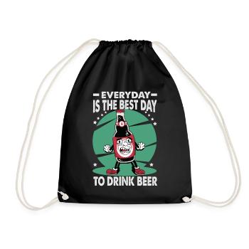 Everyday Is The Best Day To Drink Beer - Bar - Pub - Drawstring Bag - black - Front