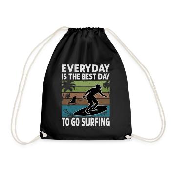 Everyday Is The Best Day To Go Surfing - Surf - Su - Drawstring Bag - black - Front