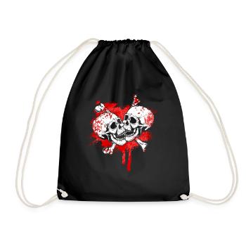 Squelette gothique dégoulinant Aimez vos tendres baisers - Sac de sport léger - noir - Devant