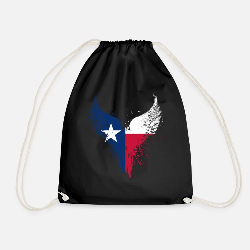 Texas Flagge - Turnbeutel - Schwarz
