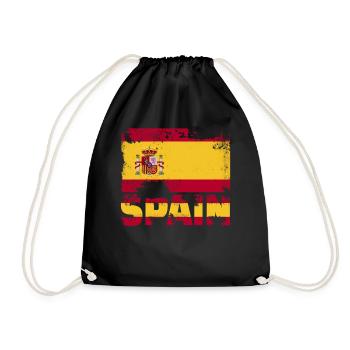 Spanienflagge Vintage Distressed Espana Grunge Rei - Turnbeutel - Schwarz - Vorne