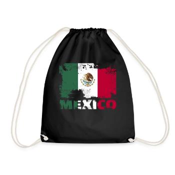 Mexiko -Flagge Vintage Distressed Mexican Grunge T - Turnbeutel - Schwarz - Vorne