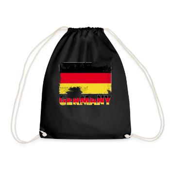 Deutschland Flagge Vintage Distressed deutsches Gr - Turnbeutel - Schwarz - Vorne