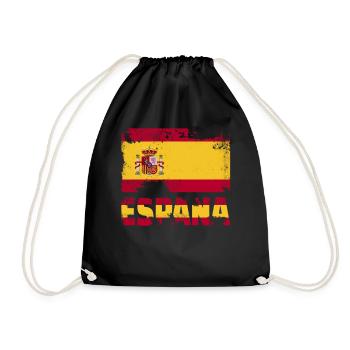 Spanienflagge Vintage Distressed España Grunge Rei - Turnbeutel - Schwarz - Vorne
