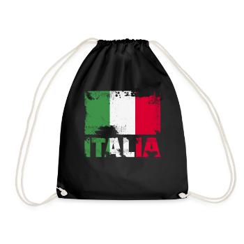 Italien Flagge Vintage Distressed Italia Grunge Re - Turnbeutel - Schwarz - Vorne