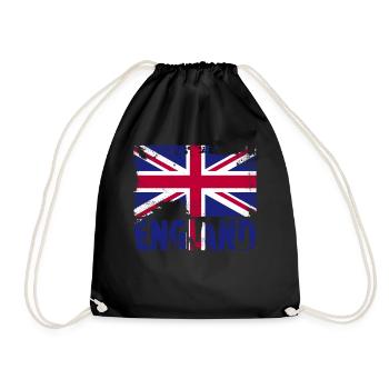 England Flagge Vintage Distressed Großbritannien U - Turnbeutel - Schwarz - Vorne
