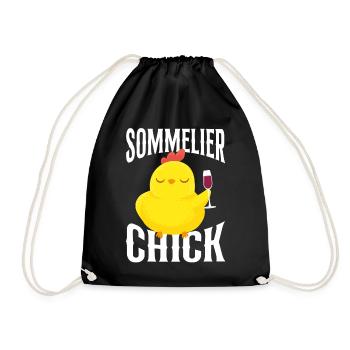 Sommelier Wine Drinking Tasting - Drawstring Bag - black - Front