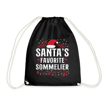 Sommelier Wine Drinking Tasting - Drawstring Bag - black - Front