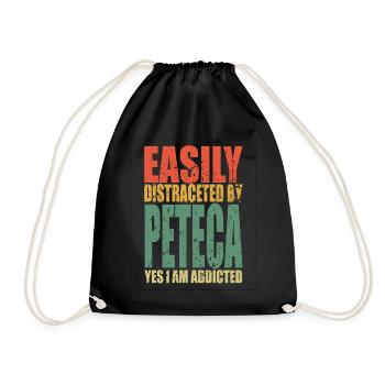 Peteca saying funny - Drawstring Bag - black - Front
