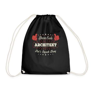 Dieser Coole Architekt Geschenk Kollegen Spruch - Turnbeutel - Schwarz - Vorne