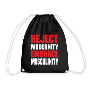 Reject Modernity Embrace Masculinity Sigma Male - Turnbeutel - Schwarz - Vorne
