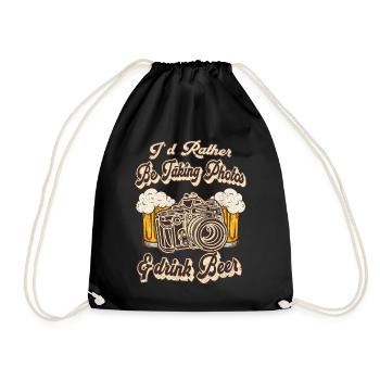 Je préfère prendre des photos et boire de la bière - Sac de sport léger - noir - Devant